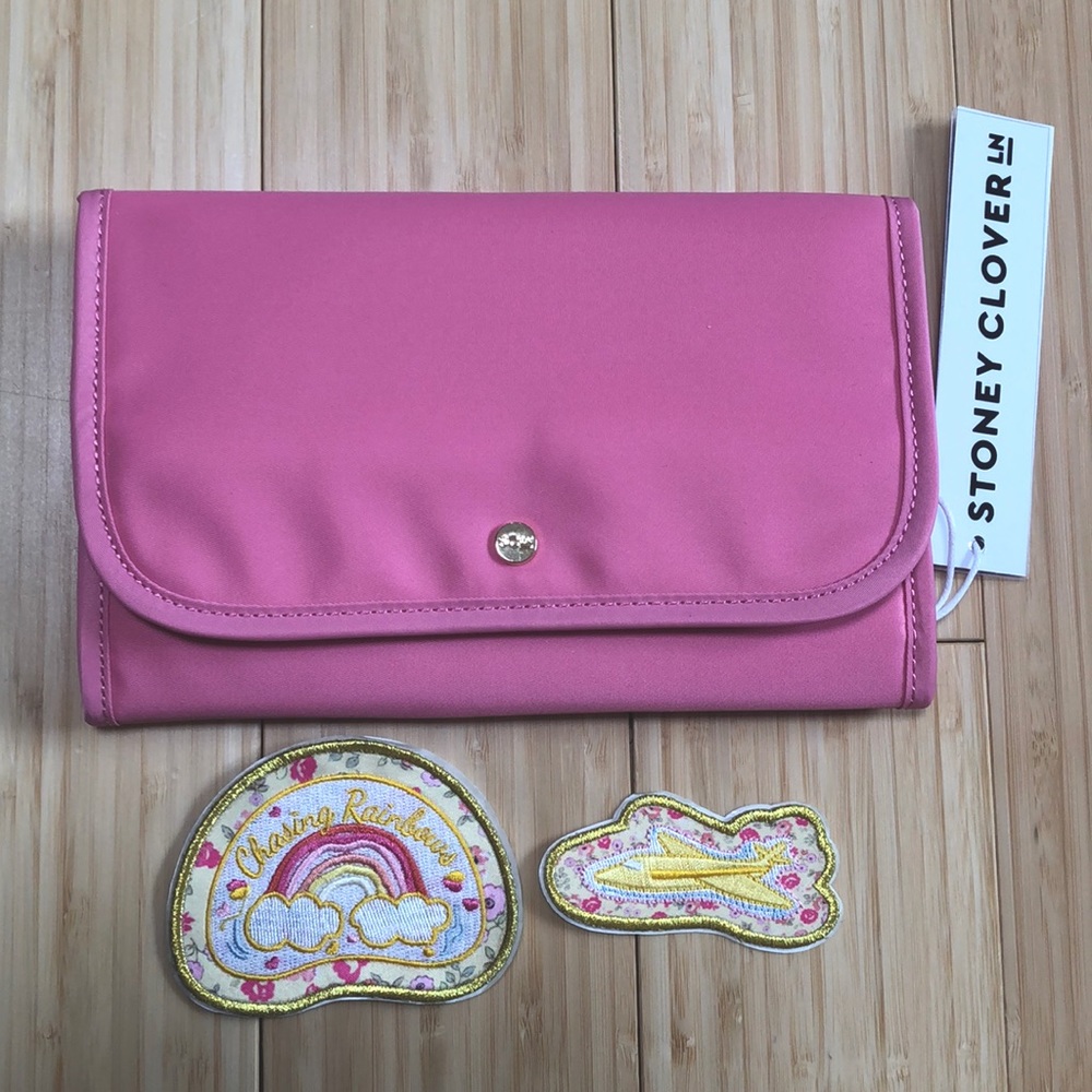 Stoney Clover Lane jewelry roll- guava -free patch